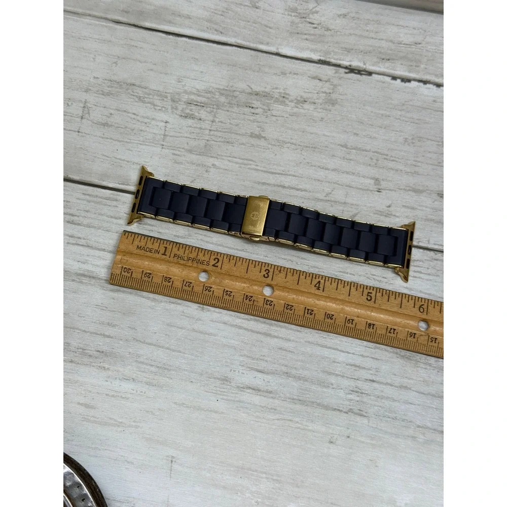 Michele Navy Silicone Gold Stainless Steel Apple Watch Band 38/40/41 MS20AS0004